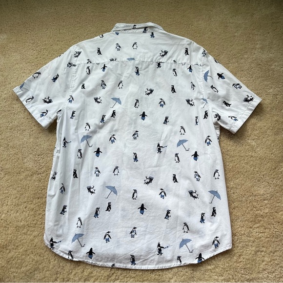 American Republic Men’s White Button Up Shirt w/ Penguins - Size XL - EUC - Picture 2 of 7